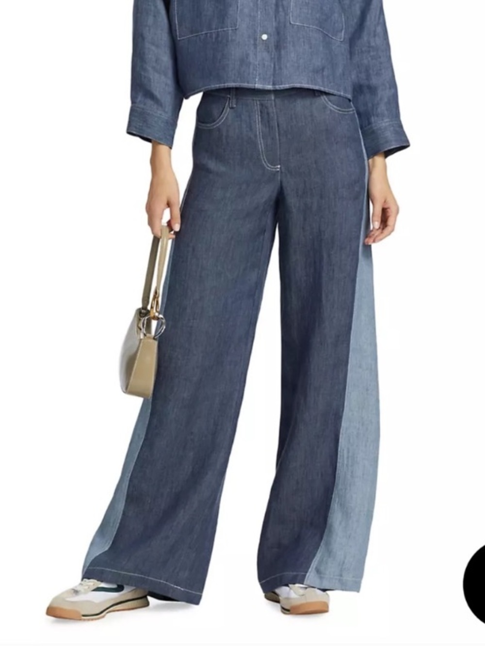 TWP Joanna wide leg hemp two tone pants